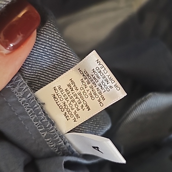 Loft chambray tie waist blue pants sz 12 new WP108 - Picture 7 of 9